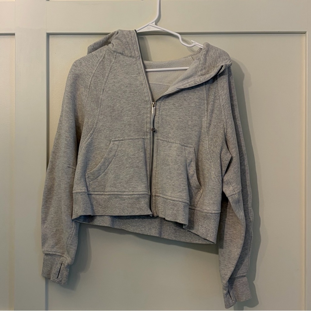 lululemon Gray Cropped Scuba Hoodie jacket XS/S